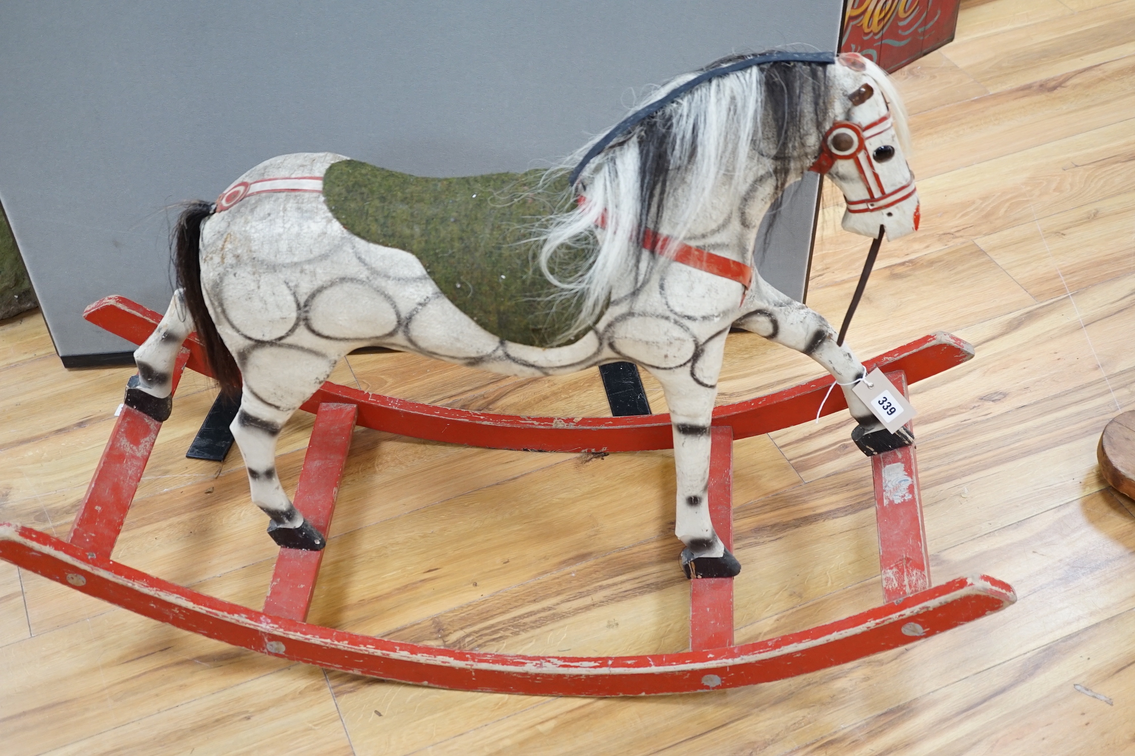 A rocking horse, with bow rocker, height 66cm
